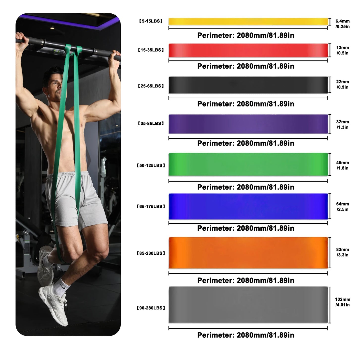 WOSWEIR Élastiques d’Entraînement – Gym, Yoga, CrossFit, Fitness